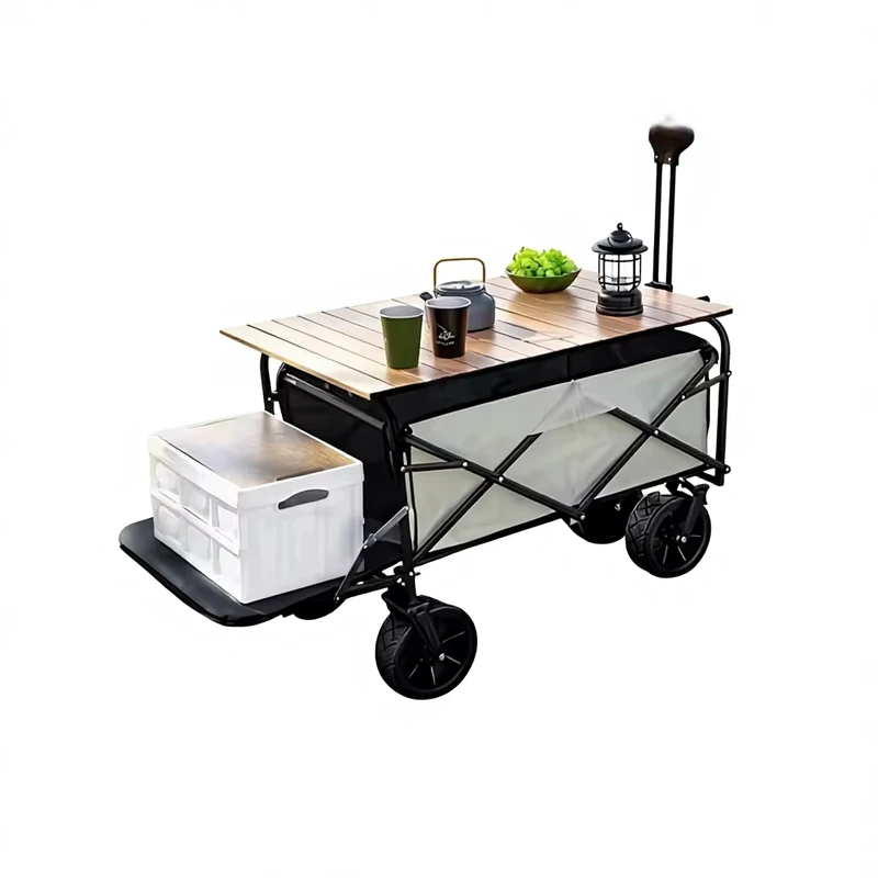Outdoor Stall Small Trolley Trailer Camp Trolley Tank Wheel Off Road Wheel Rear Open Foldable Hand pulled Shopping Cart