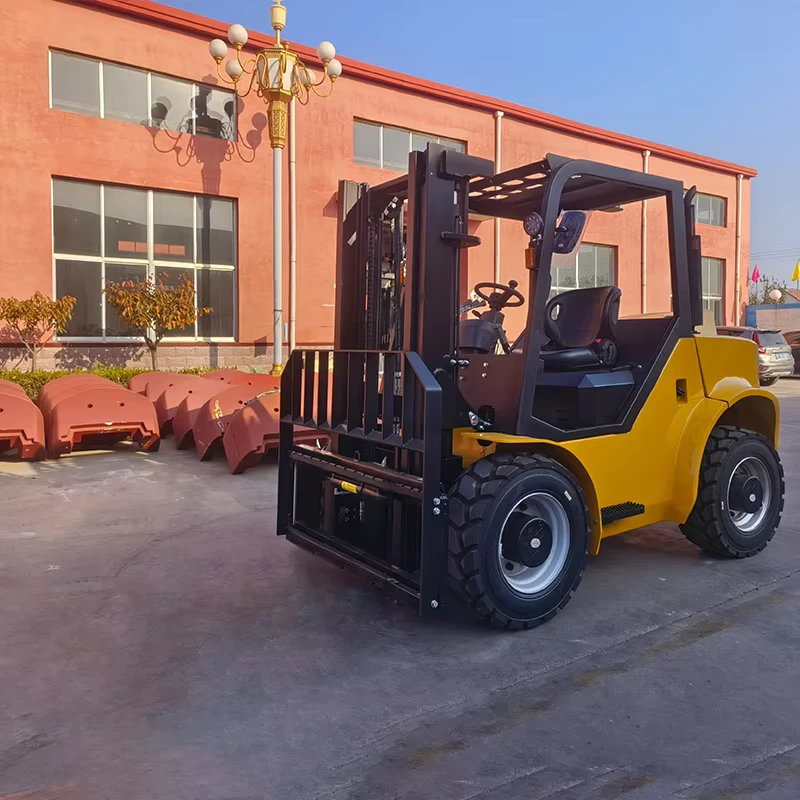 Outdoor Use 3t Diesel Forklift 6000lb Capacity with Protective Cab and Air Conditioner for All Weather Logistics and Farm Work