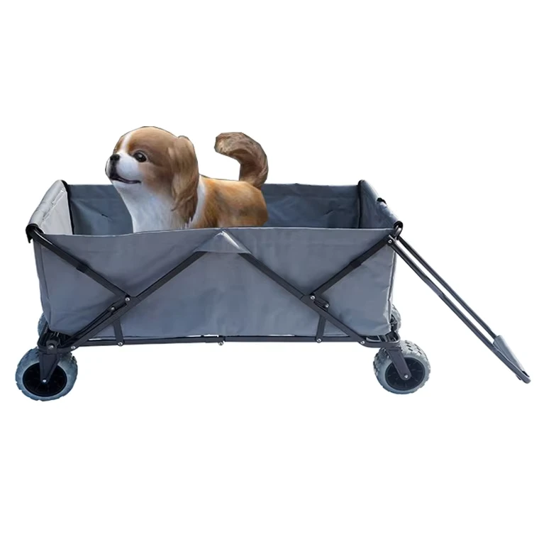 Outdoor Use Large Size Pet Dog Strollers Travel Trolley Carrier Folding Wagon One Piece Shopping Carts OEM Stainless Steel 80kg