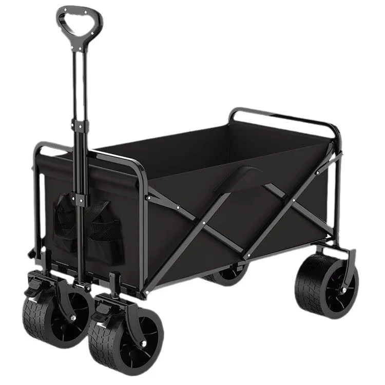 Outdoor Utility Cart with Brake System 10″ PU Wheels for Camping Shopping