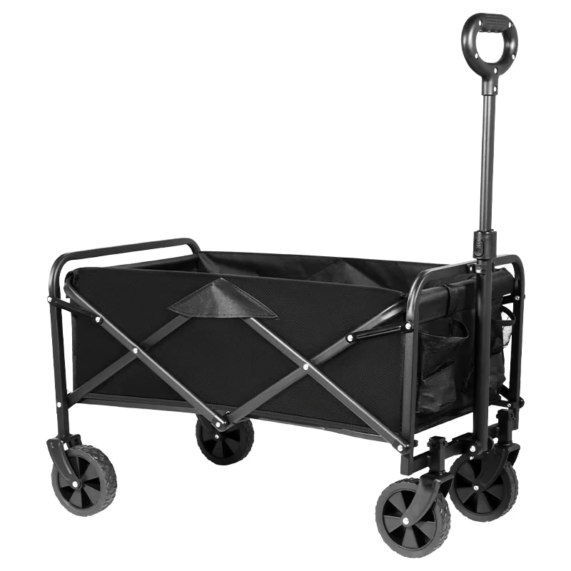 Outdoor Utility Fold Trolley Heavy Duty Collapsible Cart Camping Folding Wagon Carbon Steel Storage