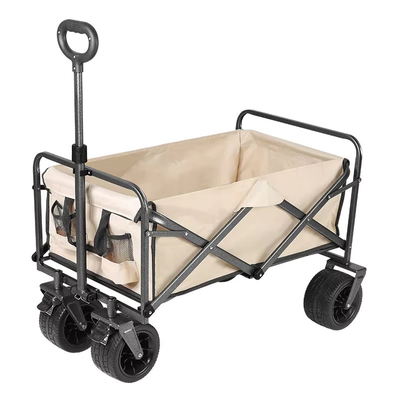Oversized Capacity Foldable Camping Wagon Cart Extra Large Loading Foldable Utility Wagon for Camping Hiking Trips