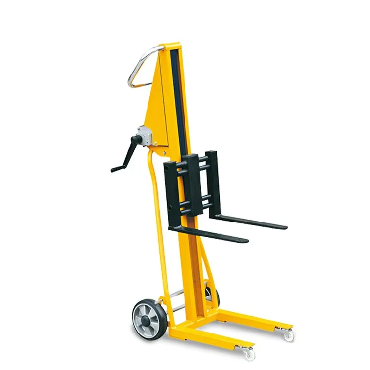 PM120 Hand Operated Lifter Manual Winch Stacker Manual Mini Forklift
