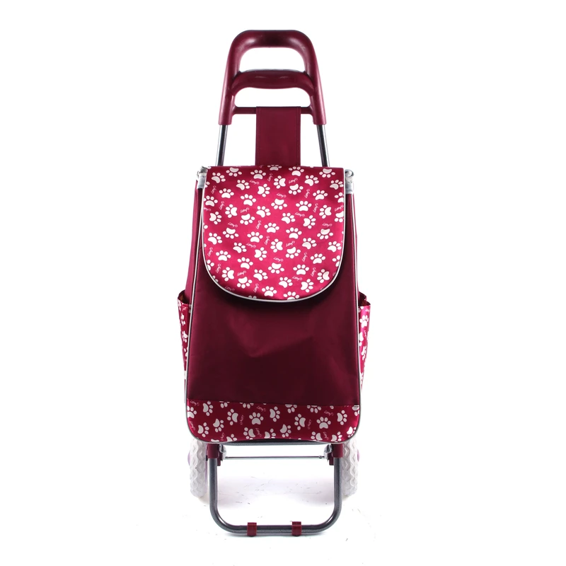 POOYO A2D Two Wheels Iron Material Shopping Cart Shopping Trolley