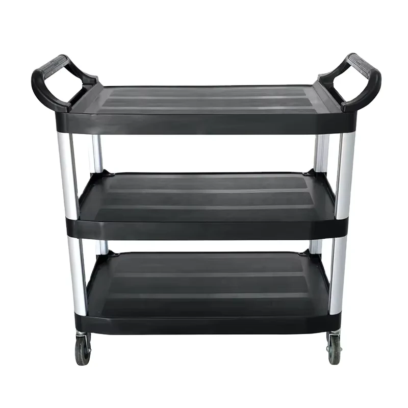 PP 3 Tier Durable Shelf Utility Cart Commercial Dining Service Trolley TUV Certified