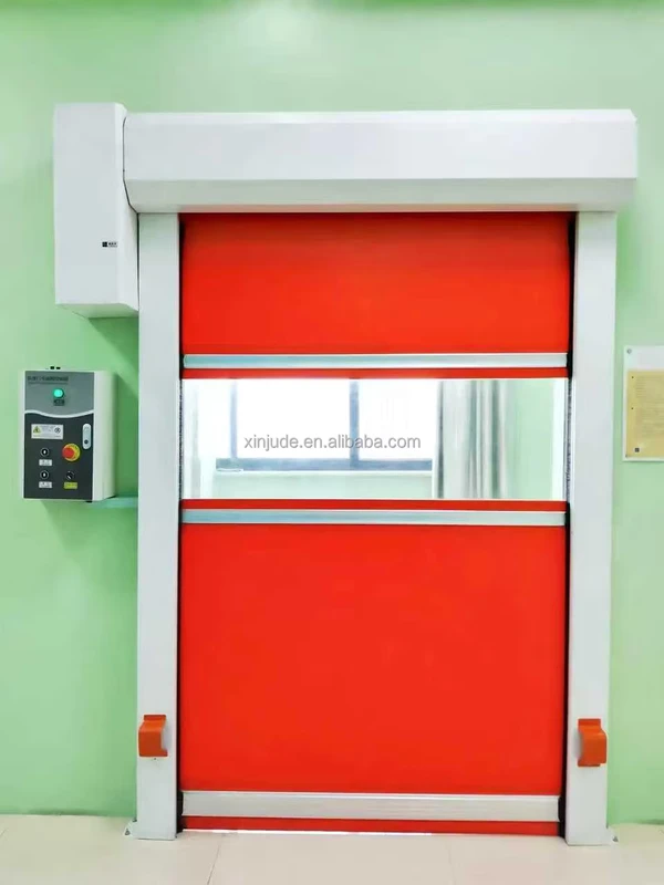 PVC High Speed Rolling Door Automatic Industrial Modern Design Waterproof Indoor/Outdoor Use Rapid Roll Door Safety Transparent