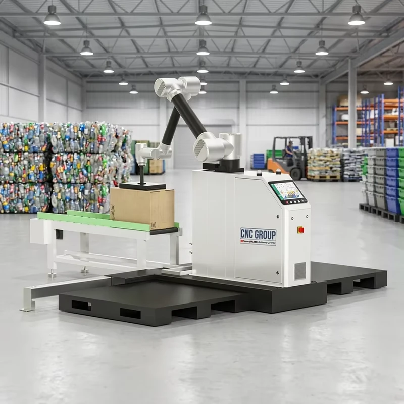 Pallet Handling Palletizing Robot Arm Pallet Moving Packaging System 6 axis Collaborative Pallet Stacking Robot With PLC Motor