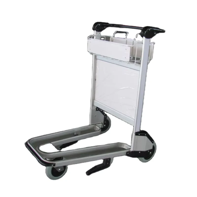 Passenger Baggage Airport 3 Wheels Trolley Airport Luggage Trolley Hand Carts Aluminium Luggage Trolley With Brake