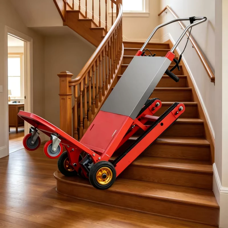 Patient Transfer Wheelchair Cart Power Heavy Duty Folding Stair Climber Moving Cart with 4 Wheels Motor Battery Powered