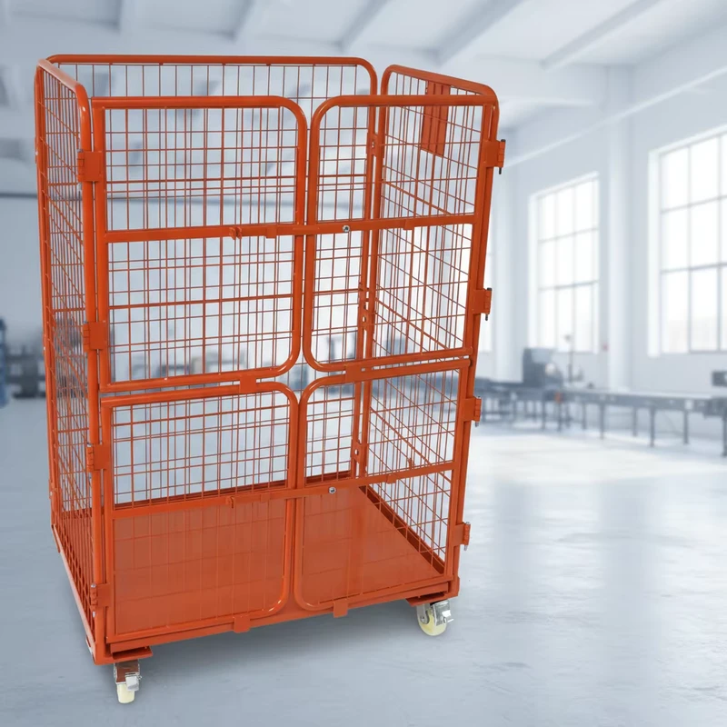 Peddle Cart Roll Container Easy Move Steel Cage for Retail Warehouse Picking