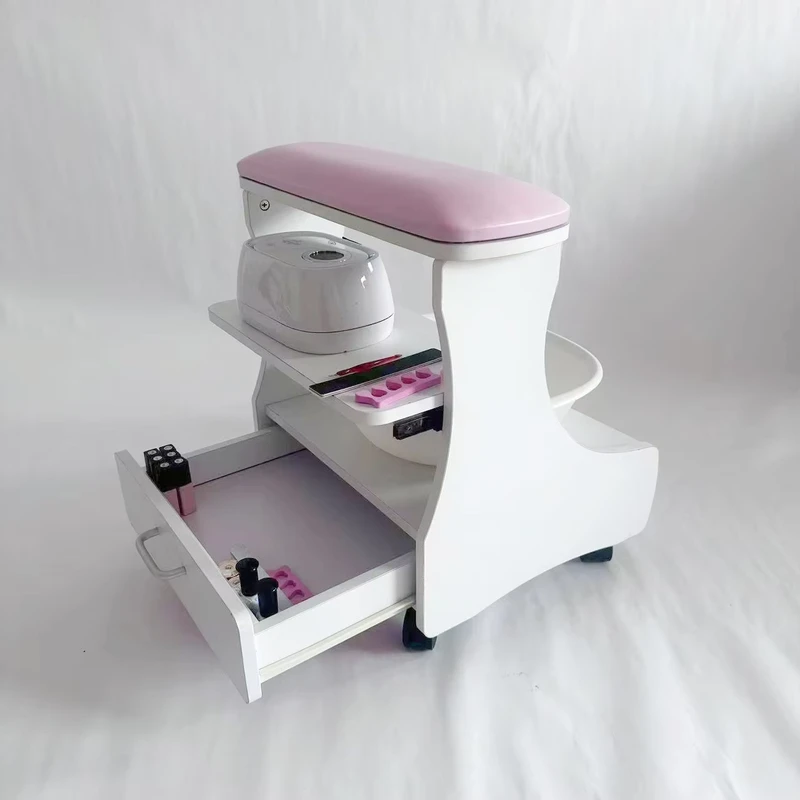 Pedicure Stools Manicure Footrest Stools Nail Trolley Adjustable Height Manicure Pedicure Tool Set for Salon Home