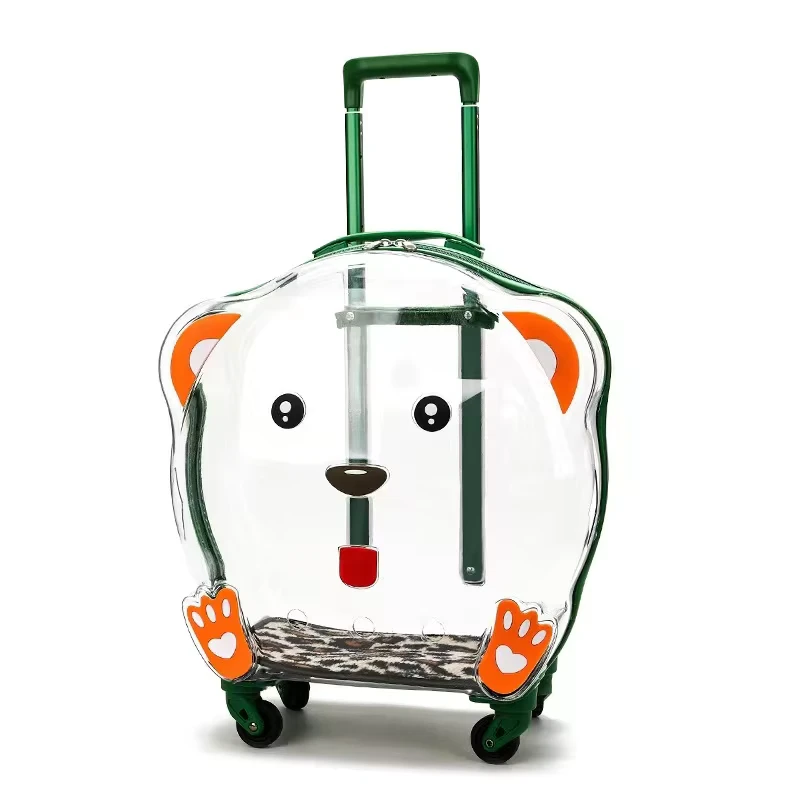 Pet Trolley Transparent Portable Outdoor Cat Dog Carrier Multi Functional Pet Breathable Case Carrier