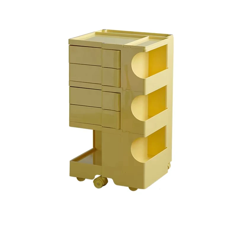 Plastic ABS Three Tier Drawer Trolley Storage Rack Movable Hair Salon Beauty Hairdressing Trolley Cart