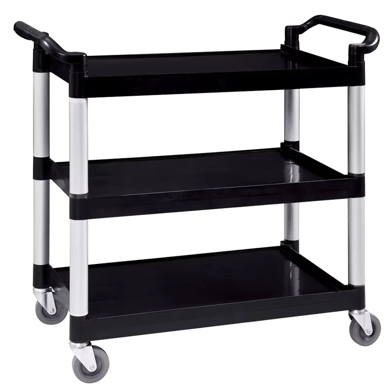 Plastic Cleaning 3 Shelf Service Trolley Cart Utility Cart