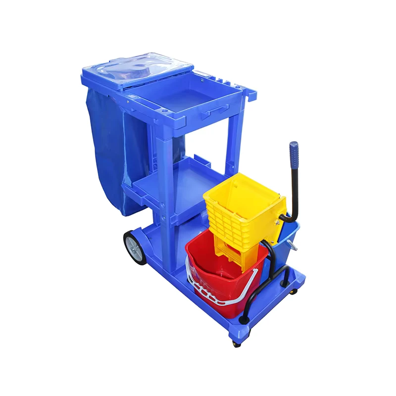 Plastic Cleaning Trolley Cart for Housekeeping Hotel