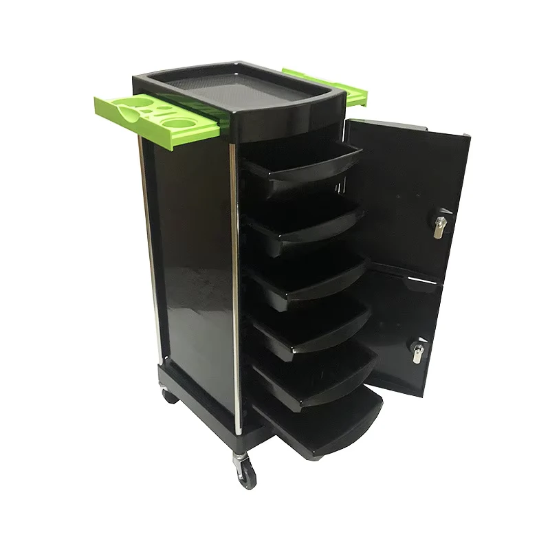 Plastic Contemporary Hair Salon Cabinet Beauty Hairdressing Store Drawer type Multi functional Storage Rack Movable Barber