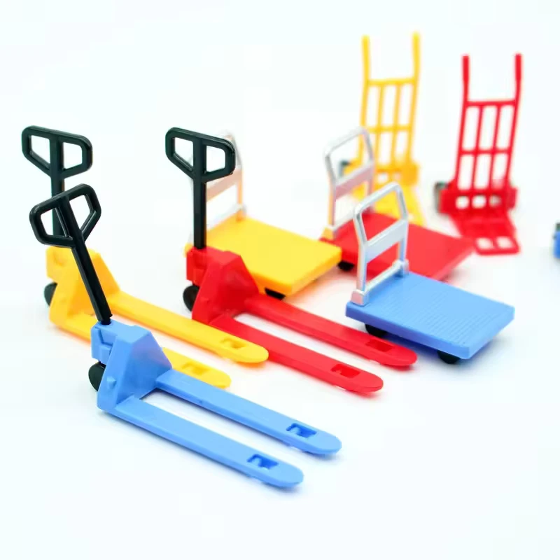 Plastic Dolls House Miniature Working Tools DIY Educational Hand Trolley Forklift Hand Cart Moving Tools