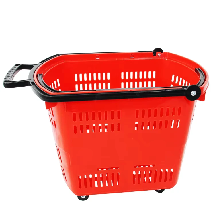 Plastic Eco Friendly Modern OFL Shopping Trolleys/Carts with 2 Handles for Supermarket Grocery Store Food & Drink Storage