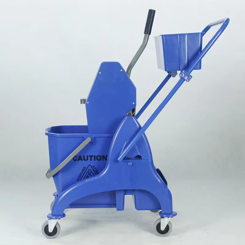 Plastic Eco Friendly Mop Wringer Cart with Single Down Press and Wheels 21 25L Capacity for Hospital Hotel Restaurant