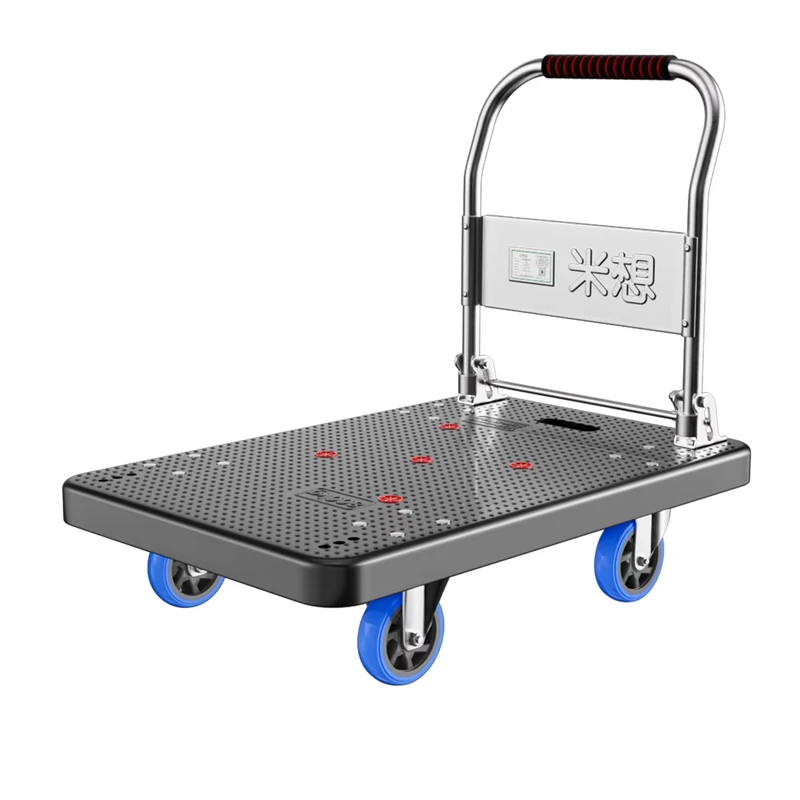 Plastic Folding Platform Trolley Portable Hand Trolley Platform Lift Trolley Push Cart Folding Trolley Cart