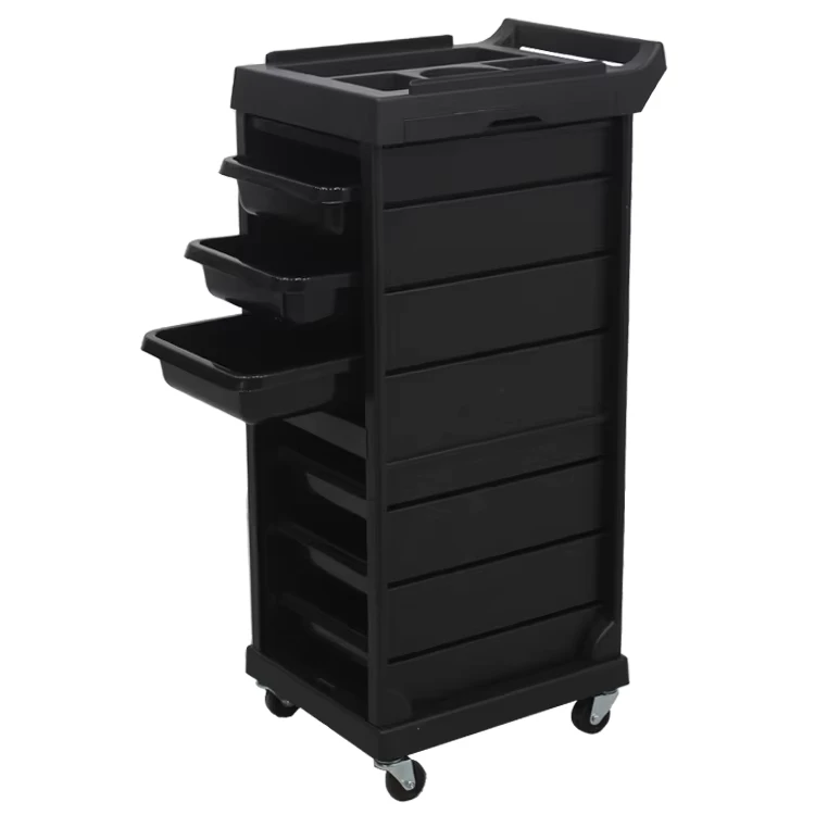Plastic Hairdressing Tool Cart Lockable Hair Salon Trolley Cart for Beauty Salon