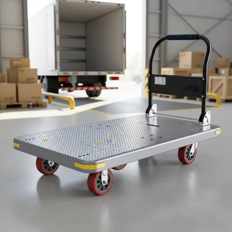 Plastic Hand Shopping Folding Trolley Portable Rolling Trolley Cart for Garment Industry