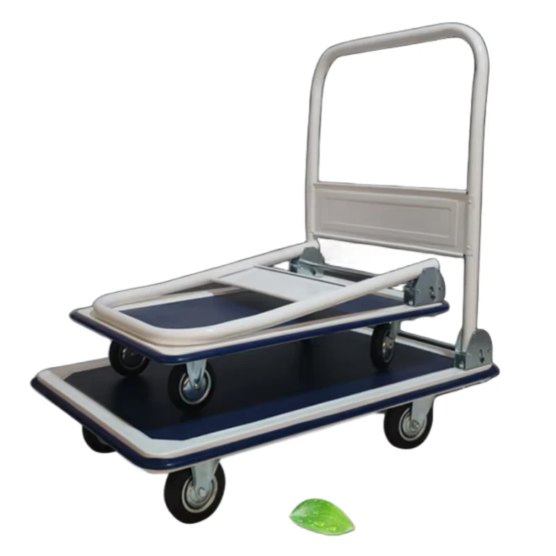 Plastic Handcart Platform Foldable 300Kg Iron Tube Hand Trolley Hand Truck