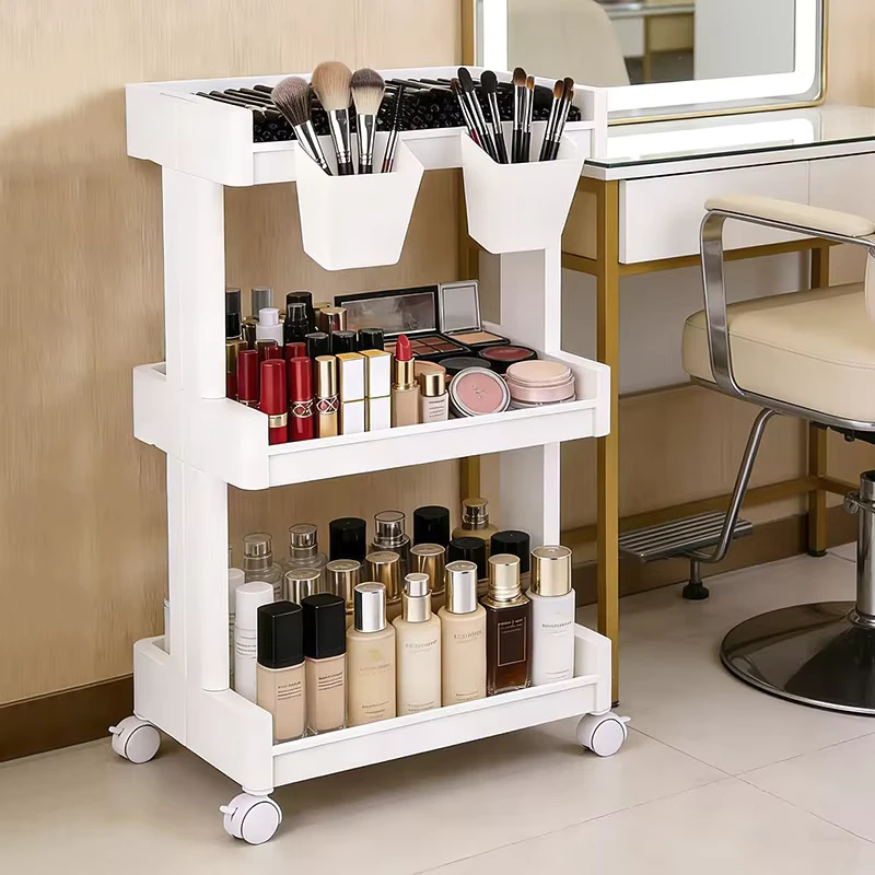 Plastic Household Movable Small Utility Cart Storage Containers & Racks for Beauty Nail Salon Trolley