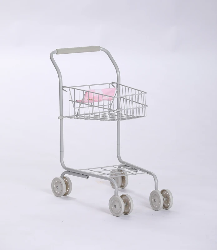 Plastic Kids Toddler Toy Shopping Cart with Swivel Front Wheels Metal Trolley