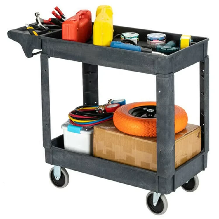 Plastic Kitchen Food Cart Heavy Duty Service Tool Carts Metal Utility Cart for Kitchen and Restaurant