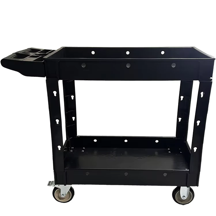 Plastic Kitchen Portable Wheeled Service Cart 2 or 3 Layers Moving Trolley Storage Shelves Rolling Tool Trolley Serving Cart
