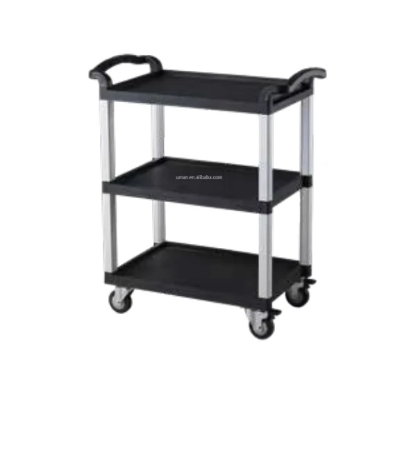 Plastic Material Housekeeping Trolley With Aluminum Frame