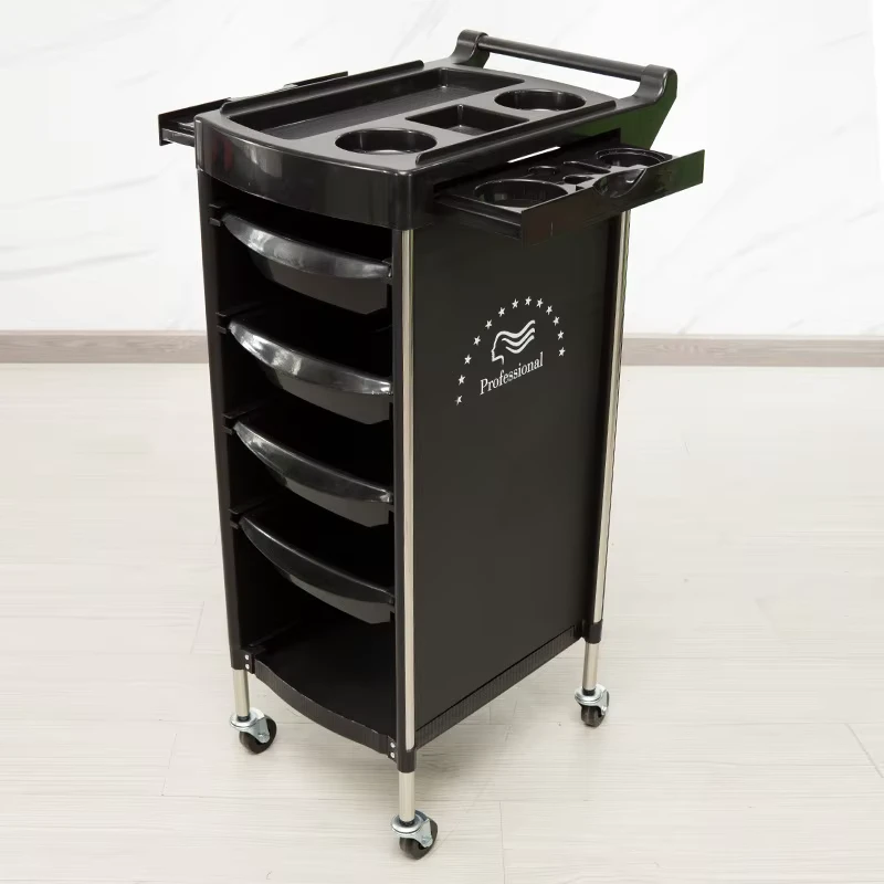 Plastic Modern Salon Trolley Multi-Layer Storage Cart for Hair Tools Perming Coloring & Styling Bathroom Use
