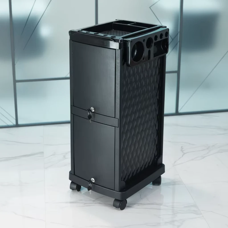 Plastic Salon Trolley Cart Lockable for Beauty Spa Hair Extensions Barber Shop Supplies Hospital Workshop Hotels Bathrooms Gyms