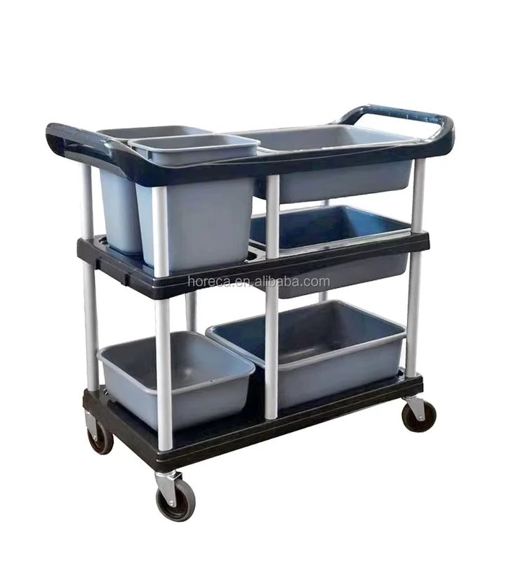 Plastic Service Cart Dish Collect Cleaning Trolley