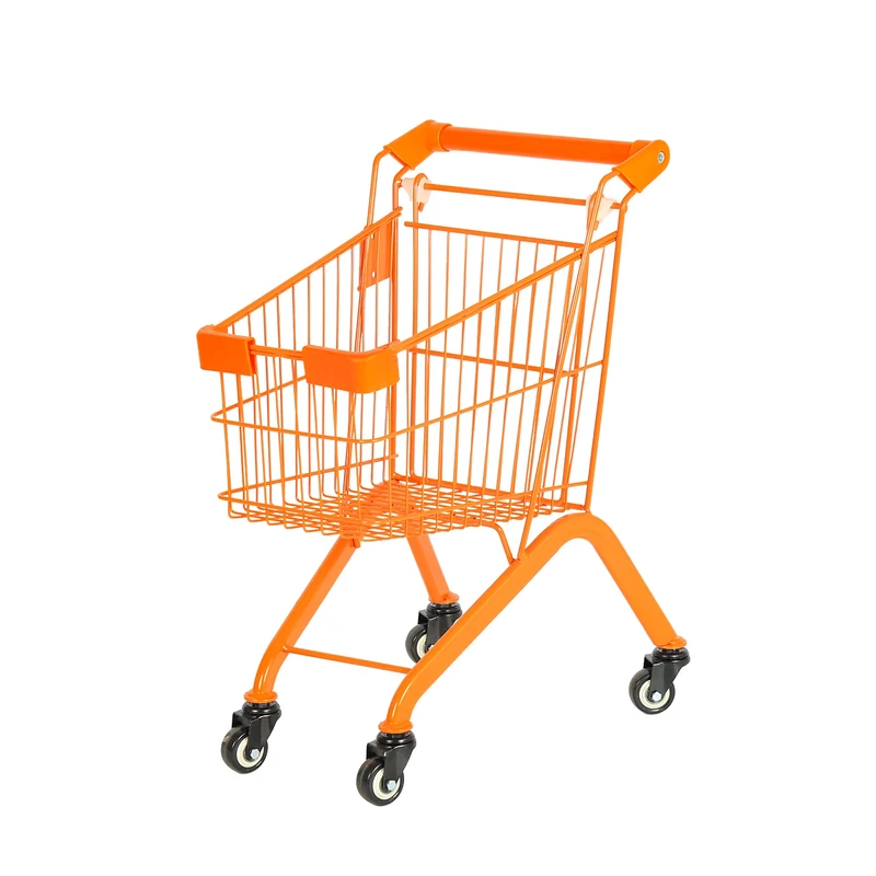 Plastic Style Shopping Trolley Folding Supermarket Grocery Shopping Cart with Plastic Basket