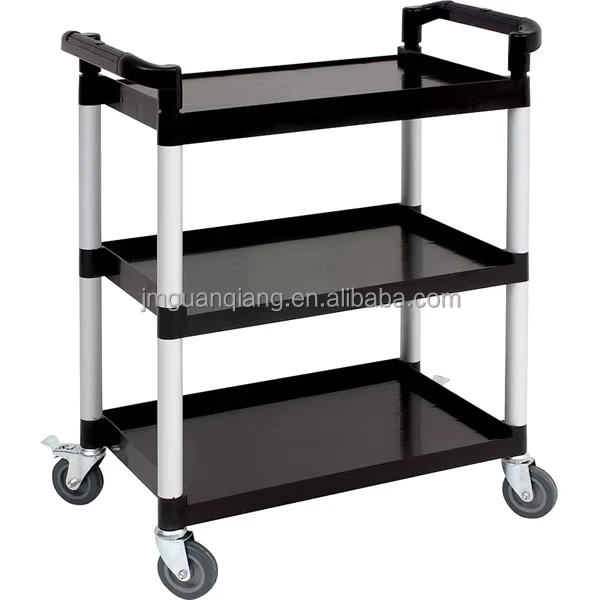 Plastic Utility Cart Food Trolley Cart Service Cart for Restaurant Hospital Kitchen