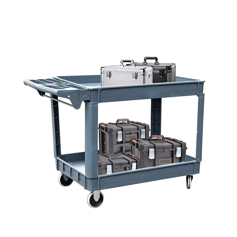 Plastic Utility Industrial Garage Hand Carts Trolleys Tools Rolling Service Trolley Cart Warehouse Tool Trolleys Cart