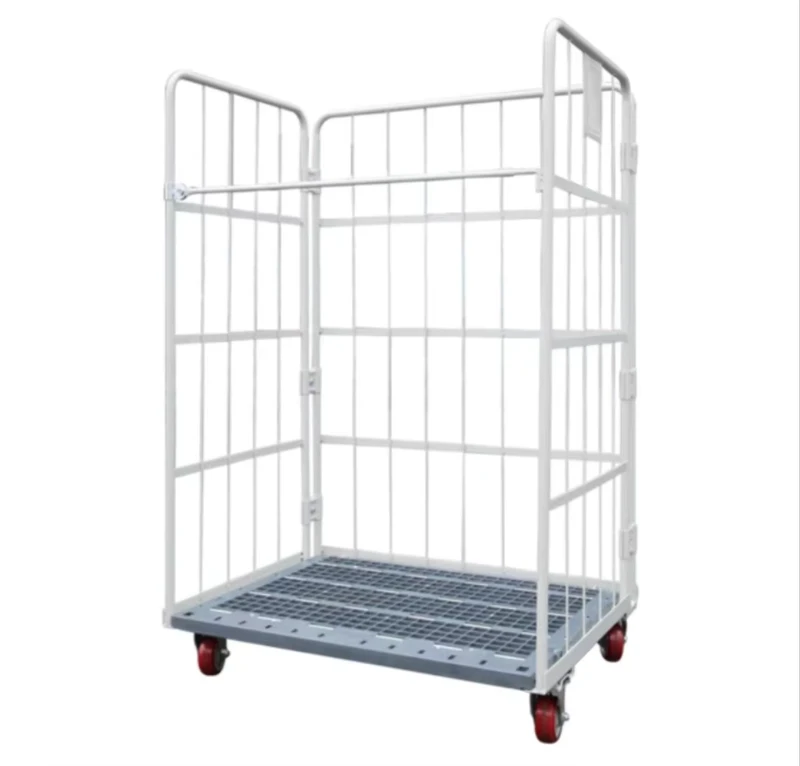 Plastic based Metal Storage Cages with Wheels Trolley Steel Roll Box Container Cart