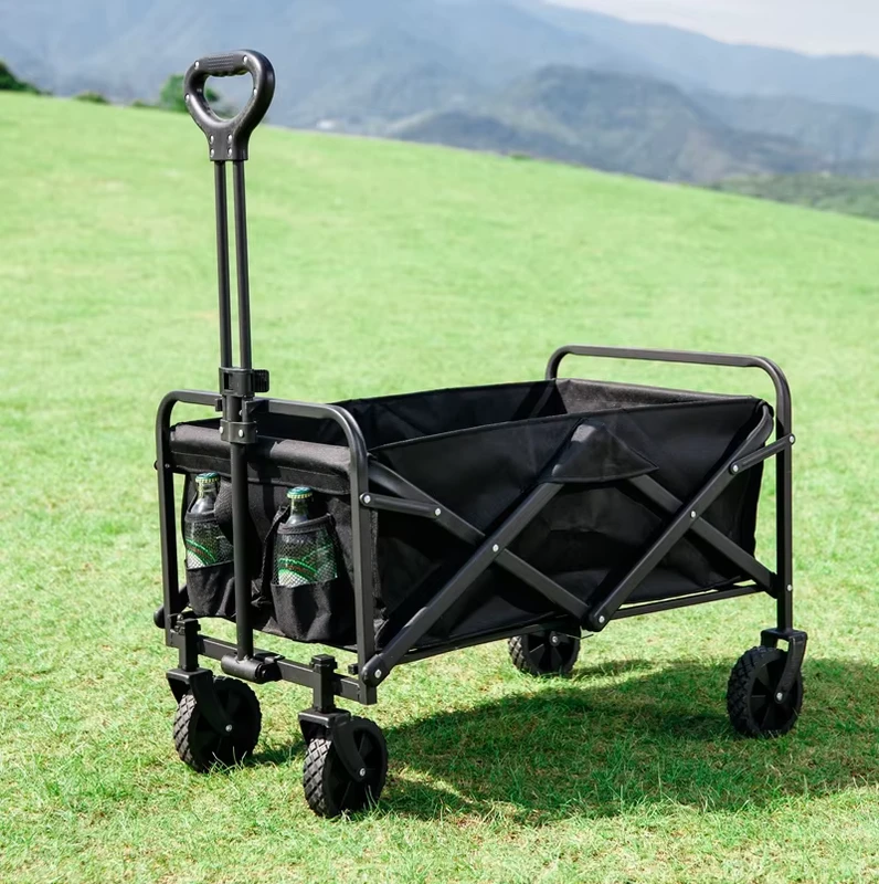 Platform Foldable Trolley Utility Camping Metal Garden 5inch Wheel Portable Folding Outdoor Wagon Trolley