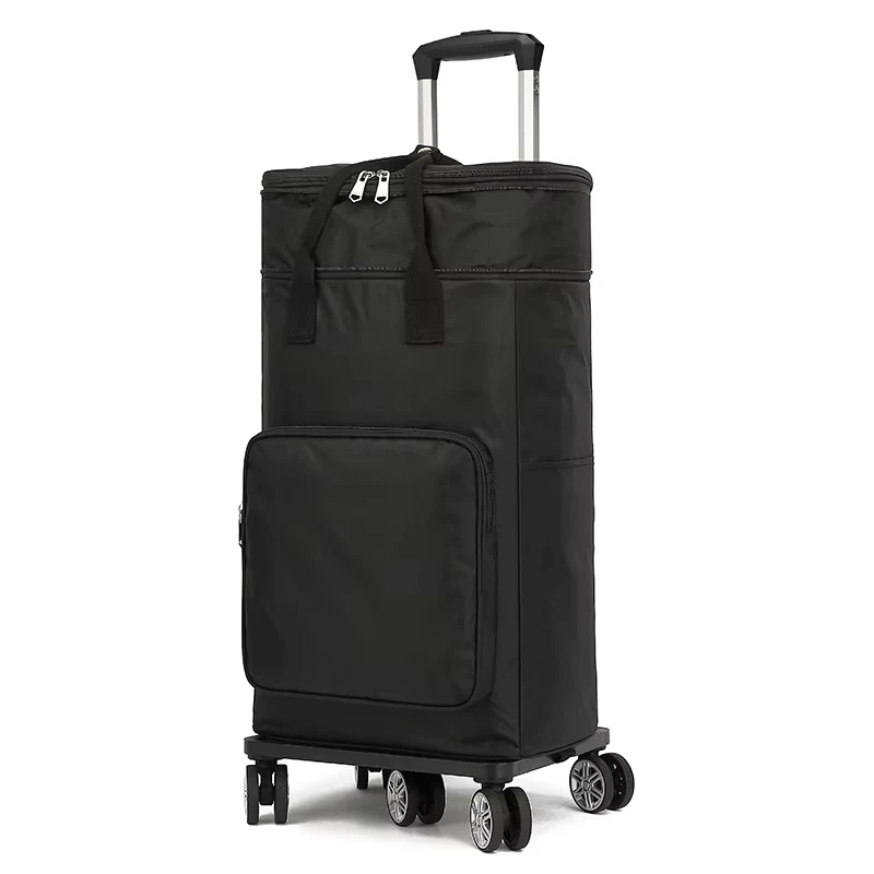 Plus sized Large Outdoor Picnic Ice Pack Trolley Oxford Cloth Foldable Design 30kg Load Capacity Grocery Luggage Cart