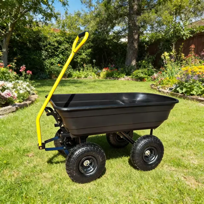 Poly Garden Dump Cart 136kg Capacity Custom Made Colour Options for Residential Yard Work