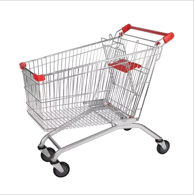 Popular Style Shopping Mall 60L Steel Supermarket Shopping Trolley Cart Used Store