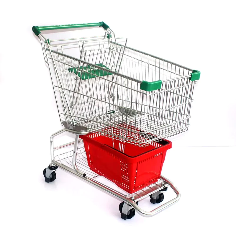 Popular Style Shopping Trolley Cart with Coin Lock Shopping Trolleys & Carts