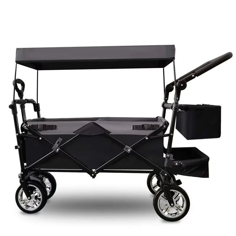 Portable 120kg Fold Cart Four Wheel All Terrain Outdoor Utility Beach Camping Shopping Tools Wagon Roll Container CE