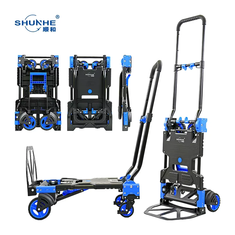Portable 2 in 1 Folding Outdoor Camping Cart Heavy Duty Cargo Trolley Strong Platform Customizable