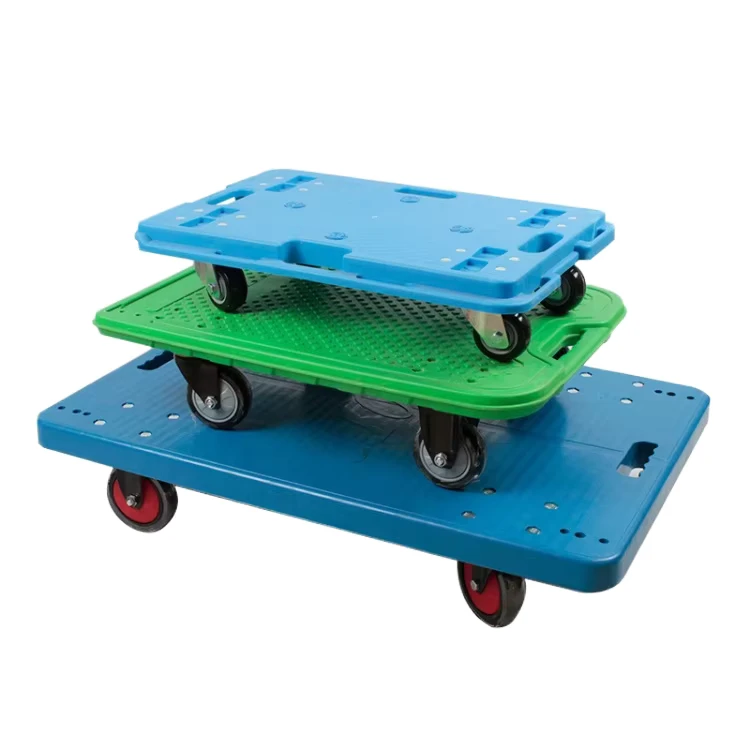Portable 200kg Plastic Turtle Trolley Pallet Truck Four Wheels Platform Customizable Industrial Trolley for Hand Carts