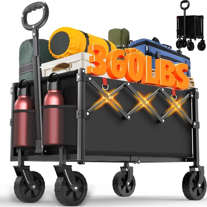 Portable 4-Wheel Foldable Platform Camper Van 400-600LBS Load Capacity Camping Cart OEM Tools for Industrial Multiple Purpose
