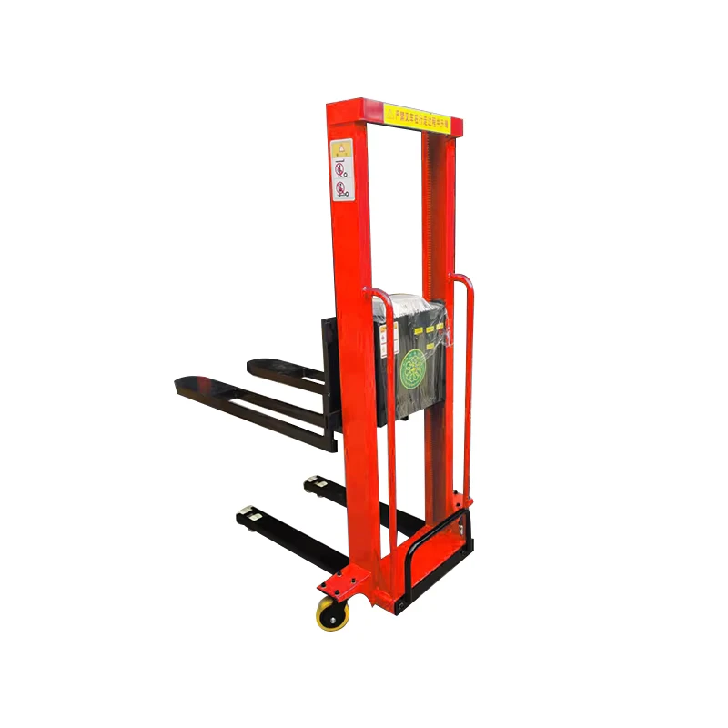 Portable 500 Kg 1000 Kg Small Hydraulic Pallet Stacker Manual Pushed Electric Forklift with Hand Remote Control