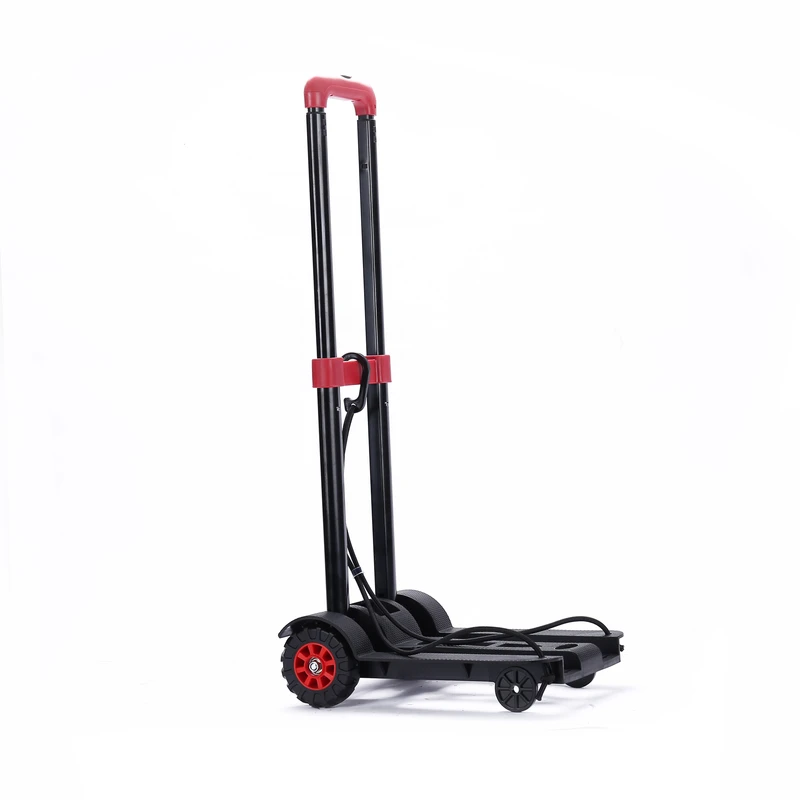 Portable 50kgs Folding Hand Cart Light Duty Trolley with Plastic Bottom for Shipping and Transport Cargos